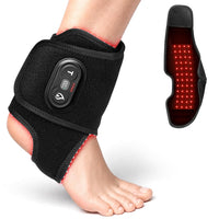 BraveCity Red Light Therapy Ankle Wrap | 48-LED 660nm & 850nm, Heat & Pulse, 4000mAh Cordless