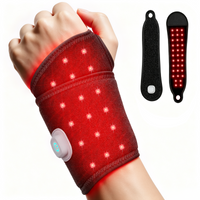 BraveCity Red Light Therapy Wrist Wrap | 660nm & 850nm, Heat & Pulse, 4000mAh Cordless